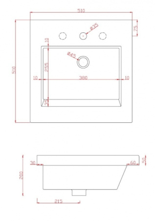 Раковина ArtCeram GAP 51 GPL005 01;00 (L816)