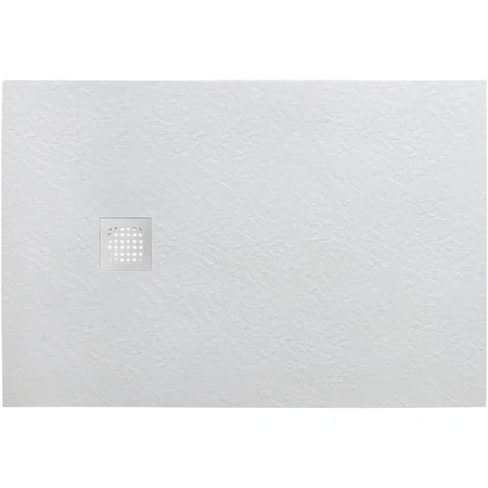 Поддон из искусственного мрамора BelBagno TRAY-MR-UNO-AH-100/80-35-W-BO с сифоном белый матовый