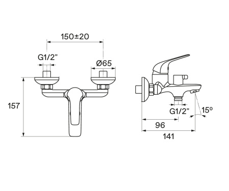 Смеситель для ванны Santek Нико  WH5A10005C001