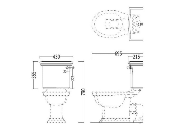 Бачок для унитаза Devon&Devon Westminster IBCBWES Бачок для унитаза Devon&Devon Westminster IBCBWES