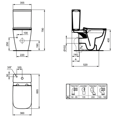 Бачок для унитаза Ideal Standard Tempo T427301