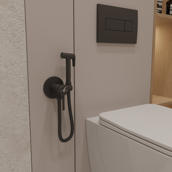 Гигиенический душ со смесителем Oliveeka OL-829902-MB, черный матовый