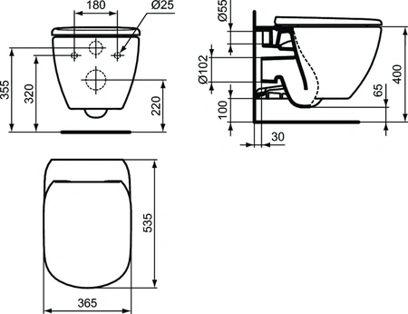 Комплект унитаз + инсталляция Ideal Standard Tesi AquaBlade R029901
