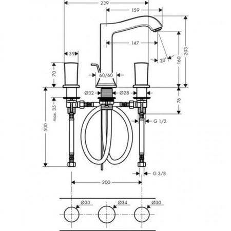 Смеситель для раковины Hansgrohe Metropol 31307090