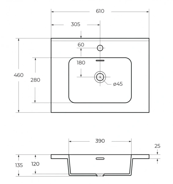 Раковина из искусственного мрамора Cezares 50203 Bianco