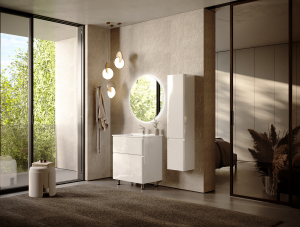 Тумба без раковины 70 см Jorno Chiara luce ChiLu.01.70/N/W/JR белый глянец