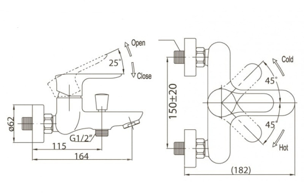 Смеситель для ванны  BelBagno RENO REN-VASM-CRM