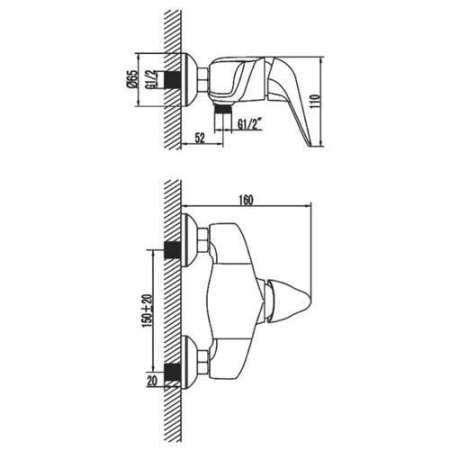 Смеситель для душа Lemark Poseidon (LM4233C)