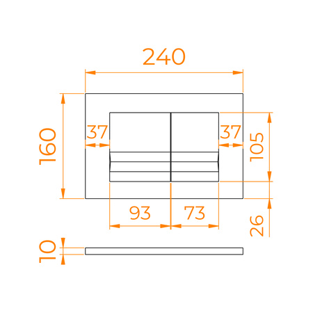 Клавиша смыва RGW SWH-05B 68420005-04