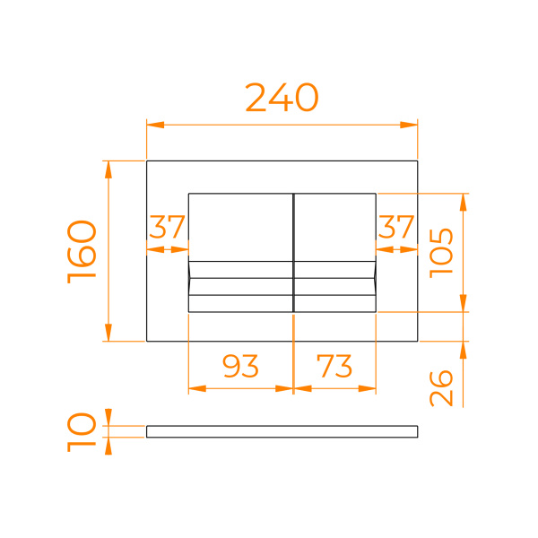 Клавиша смыва RGW SWH-05B 68420005-04