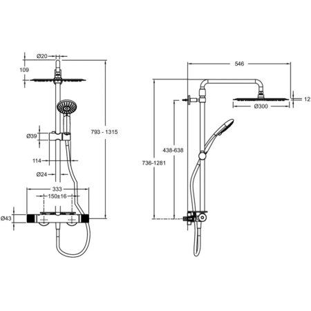 Душевая система Jacob Delafon Rivoli E30117-BL