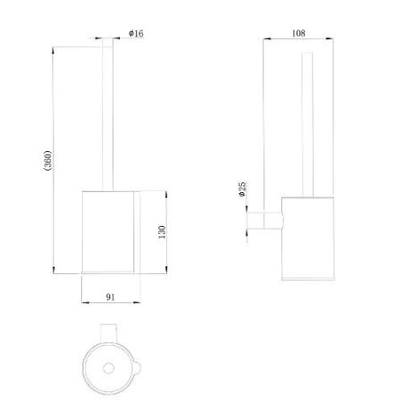 Настенный ерш для унитаза Raiber Graceful RPG-80010 золото