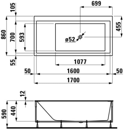 Ванна из камня Laufen Kartell 2.2333.5.000.627.1