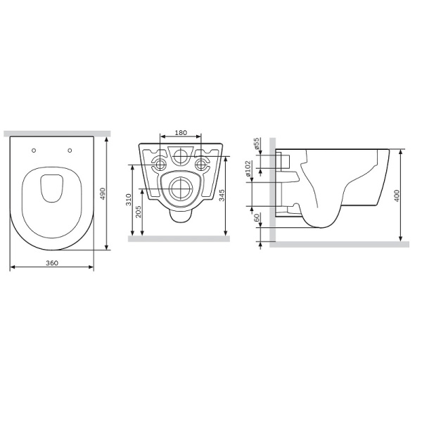 Унитаз подвесной AM.PM Func C8F1700SC