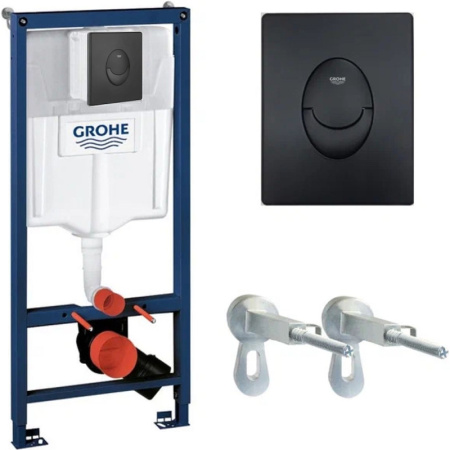 Система инсталяции для подвесного унитаза 3 в 1, Rapid SL, Grohe 38721BL1 (38721BL1) черный матовый