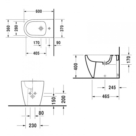 Биде напольное Duravit ME by Starck 2289100000