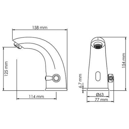 Сенсорный смеситель для раковины WasserKRAFT Rossel 2813