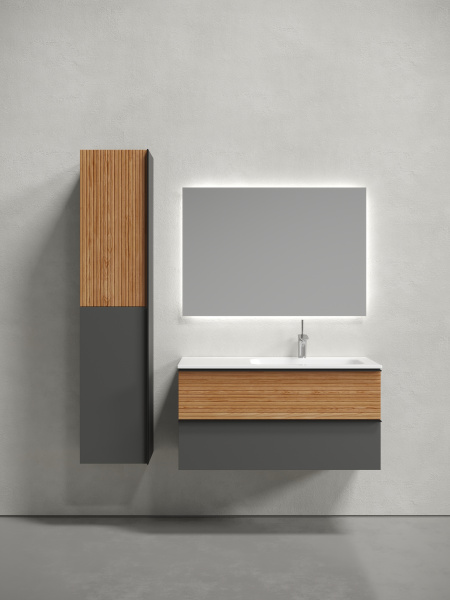 Тумба под раковину Sancos  Delta DL100RGR  дуб красный/графит