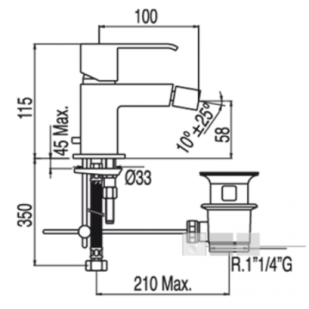 Смеситель для биде Tres Cuadro 106120