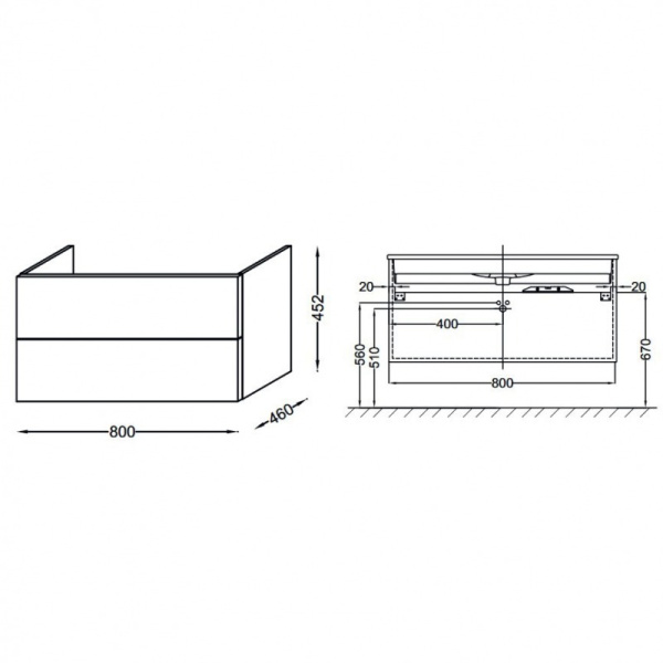 Тумба под раковину Jacob Delafon VOX EB2028-RA-E16