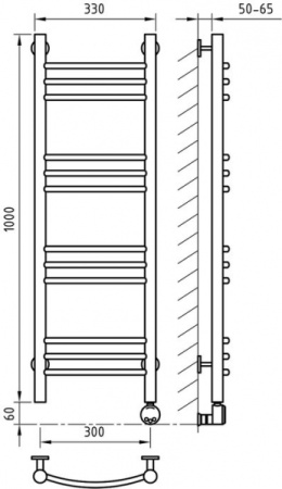 Полотенцесушитель электрический ArtofSpace Artico EAAO3001000ChromeRS