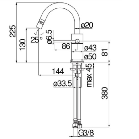 Смеситель для биде Nobili Velis VE125139/3FLP