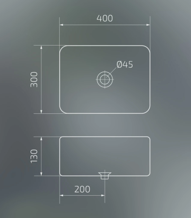 Раковина накладная (40х30) Gid Geometrico 1335orm, оранжевый матовый