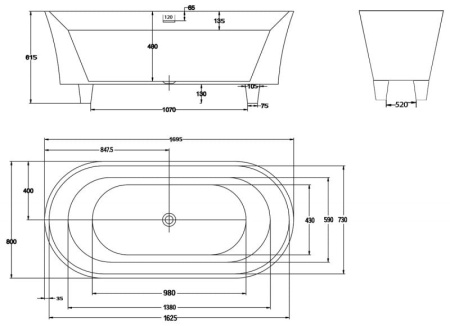 Ванна акриловая BelBagno BB40-1700-MARINE