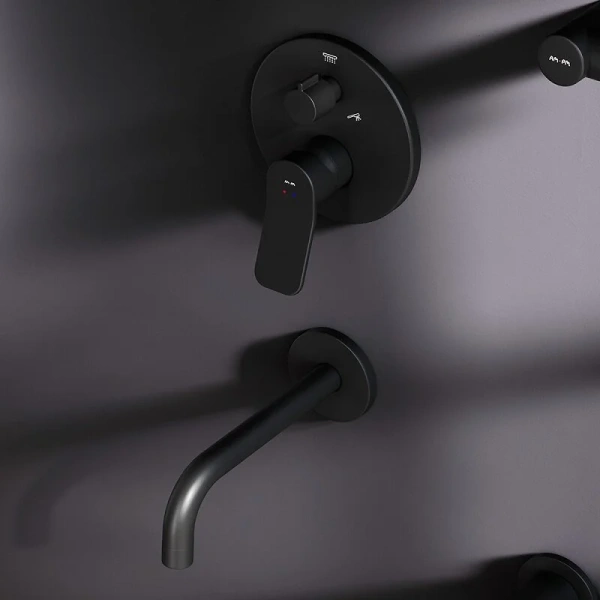 Душевой комплект с изливом Am.Pm X-Joy FB85A3RH42 черный матовый