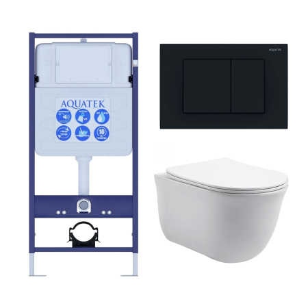 Комплект унитаза с инсталляцией  SET AQUATEK КЛАССИК-012 4в1