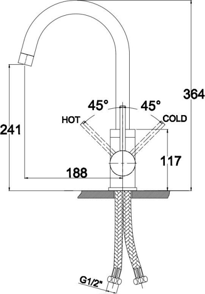 Смеситель для кухонной мойки  KAISER Merkur (26633)
