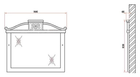 Зеркало BelBagno Primavera BB45S/PBA