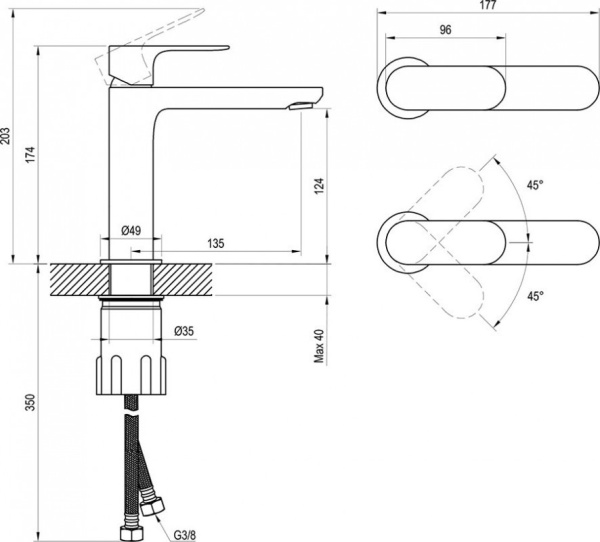 Смеситель для раковины Ravak Eleganta BeCool EL 012.01CR X070409 хром