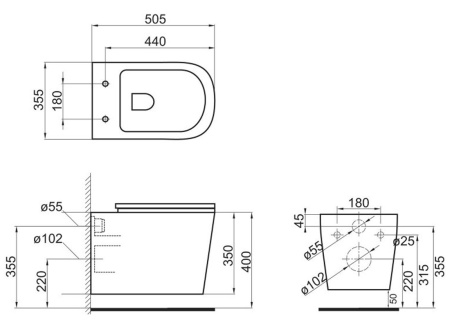 Унитаз подвесной безободковый BelBagno VENETO BB132CHR