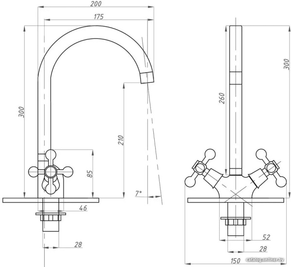 Смеситель для кухни FAUZT FZs-202-32 тип См-МДЦБА