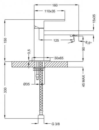 Смеситель для раковины Cezares Levico LEVICO-LSM1-01-W0