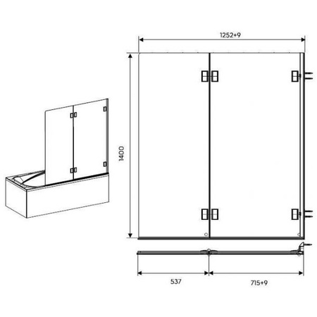 Ширма на ванную Kolo Niven (правая) FPNF12222008R