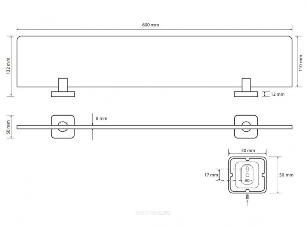 Полочка стеклянная Bemeta Tasi 154102242