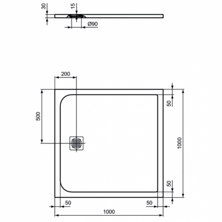 Душевой поддон (100х100) Ideal Standard ULTRAFLAT S K8216FS