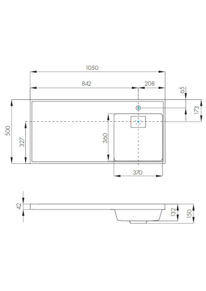 Раковина Aquaton Лондри 1050 белая правая 1A72223KLH010