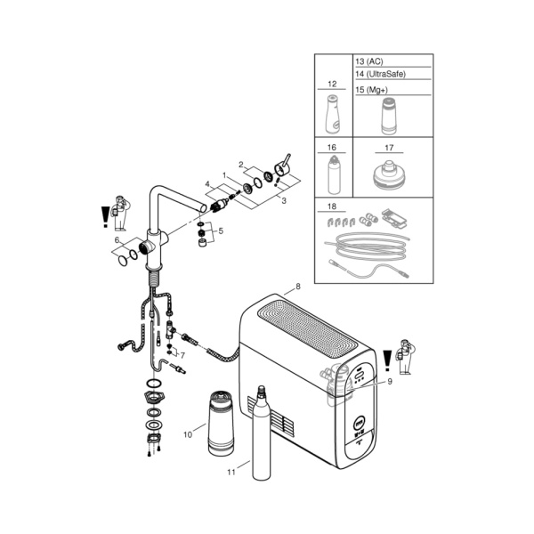 Стартовый комплект GROHE Blue Home С L-образным изливом 31454 001 (31454001)