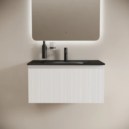 Тумба без раковины подвесная Sancos Code CD80W белый глянец