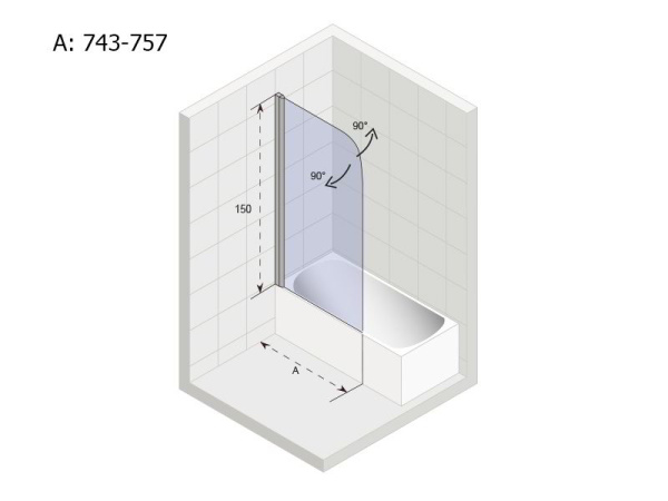 Шторка для ванной Riho Novik G003043120