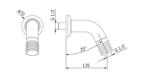 Душевая трубка Oras 231112