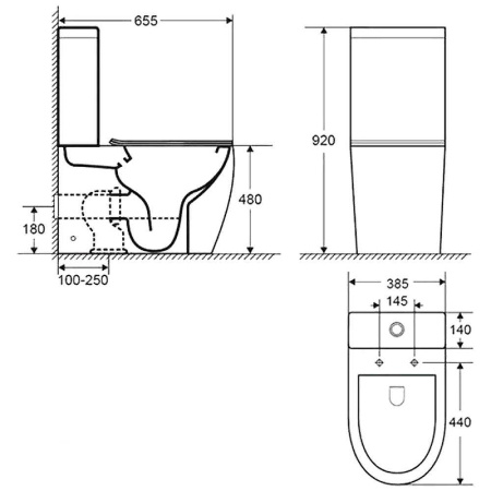 Унитаз компакт Cerutti SPA Bella CT8709 с бачком и сиденьем Микролифт