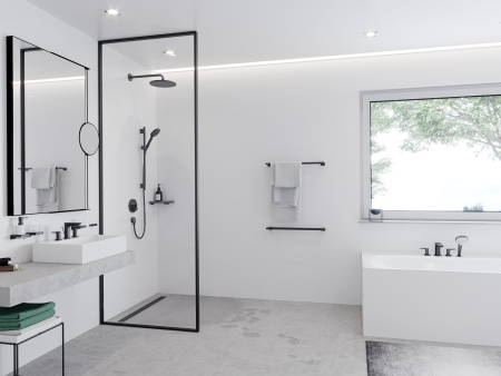 Держатель банных полотенец Hansgrohe AddStoris 41747670 черный матовый