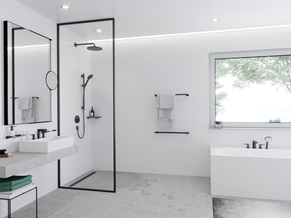 Держатель банных полотенец Hansgrohe AddStoris 41747670 черный матовый