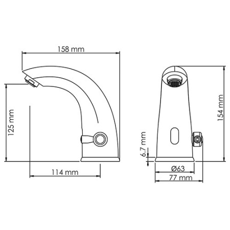 Сенсорный смеситель для раковины WasserKRAFT Rossel 2813
