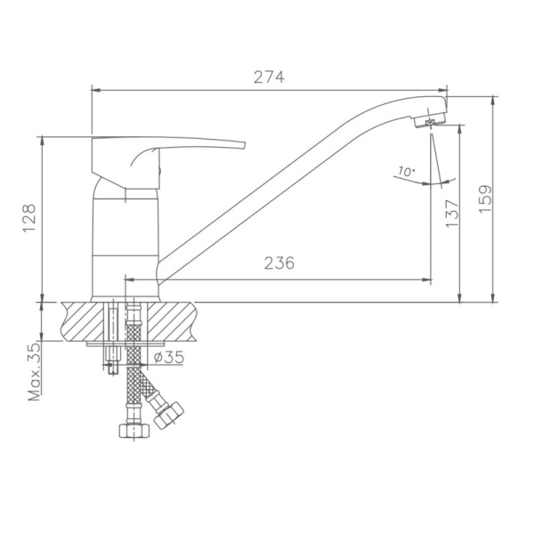 Смеситель для кухни Haiba HB4265