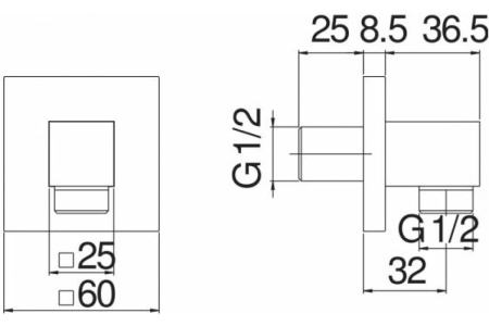Шланговое подключение Nobili Rubinetterie AD150/3BM
